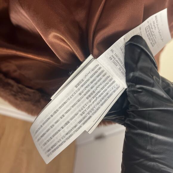 Abercrombie & Fitch Faux Fur Mini Puffer Size Large Cropped Statement Coat - Picture 9 of 10